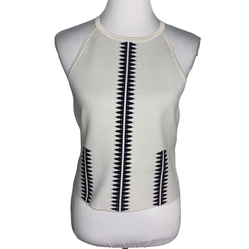 Express Cream and Black Tank Top